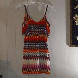 Bailey Blue spaghetti strap multi-color blouse